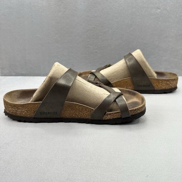 Birkenstock Mayari Womens Size 8 (EU 39) Sandals Brown Oiled Leather Toe Loop - Picture 5 of 8